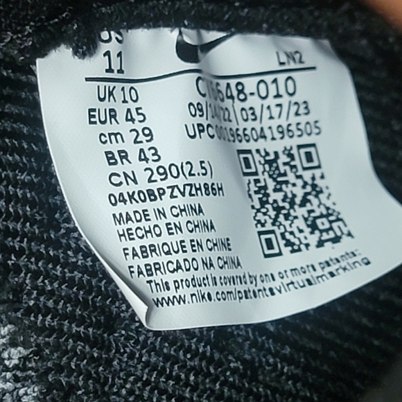 Nike Alpha Menace Elite 3 Black White Football Cleats CT6648-010 Men's Size 11 - Picture 4 of 10